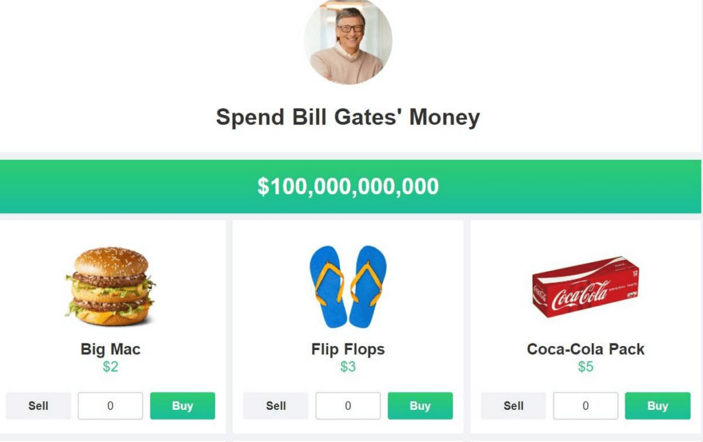 Spend Billionaire Money Game